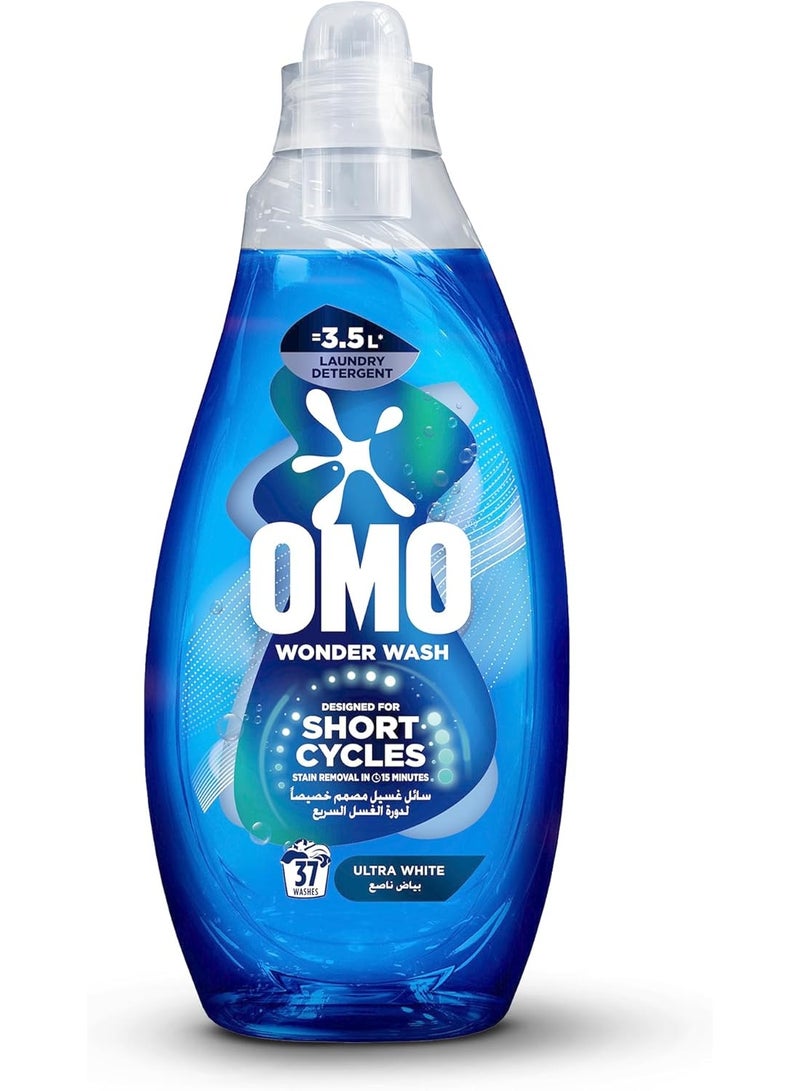 Omo Wonder Wash Liquid Laundry Detergent Ultra White Stain Removal In 15Mins 1.48L - Image 1
